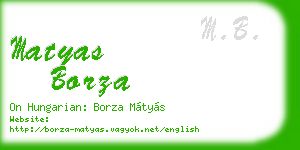 matyas borza business card